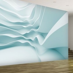 3D Wall Mural White