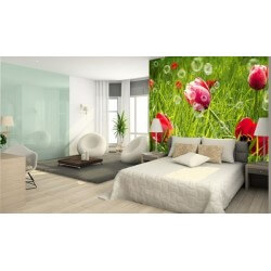 Wall Mural with Tulips
